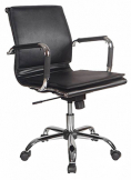 Кресло руководителя Бюрократ CH-993-LOW/BLACK, материал обивки-эко кожа, цвет чёрный, крестовина металлическая