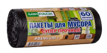 Мешки для мусора "PREMIUM+" 60л, 20мкм, ПСД, чёрные (1рулон-30шт) во Владивостоке по выгодным ценам