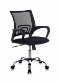 Кресло Бюрократ CH-695N/SL/BLACK спинка-сетка, цвет черный, материал обивки сиденья-ткань, цвет черный, крестовина хром 