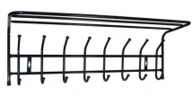 Вешалка настенная металлическая 8 крючков с полкой