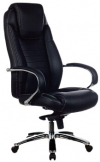 Кресло руководителя Бюрократ T-9923SL, материал обивки - кожа, цвет чёрный, крестовина металл хромированный