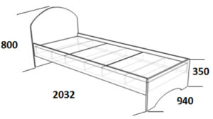 Кровать ЛДСП "Авелла"  900*2000 с ДВП основанием, Вяз Аврора каменный
