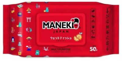 Салфетки влажные MANEKI, универсальные, аромат цитрусов (упаковка-50шт)