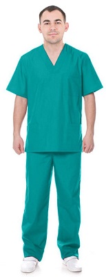Костюм хирурга универс ткань смесовая зеленый 60-62/3-4