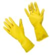 Перчатки резиновые хоз Libry с хлопк напыл, эластичные арт KHL001E желтые 30гр р.S