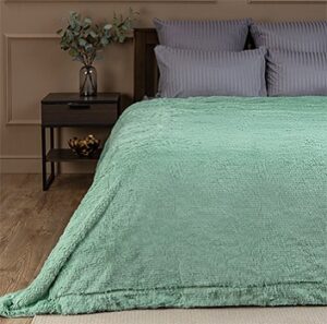 Плед Buenas Noches Евро макси 220*240 искусственный мех мятный