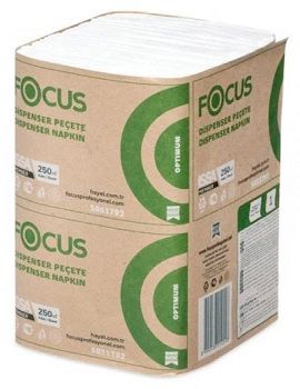 Полотенца бумажные FOCUS Optimum для диспенсера 1слойные Z-сложения (упаковка-250 листов)