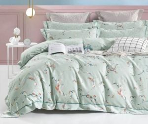 Комплект постельного белья Асабелла Евро, печатный сатин, цвет 1852-6