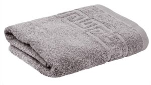 Полотенце 40*70 махровое с греческим бордюром в инд упак Туркмения (430 г/м2) Т-серый mirage ОТ ООО