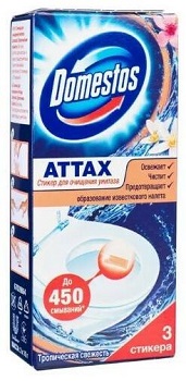 Domestos (Дометос) "Тропическая свежесть" Стикер для очищения унитаза 30гр
