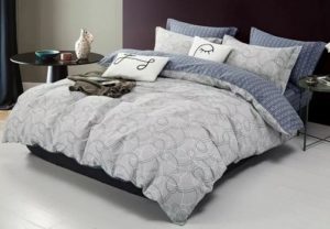 Комплект постельного белья Асабелла Евро, печатный сатин, цвет 1995