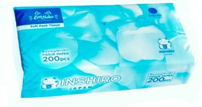 Салфетки 2-х слойные INSHIRO 200шт белые, в мягкой упаковке