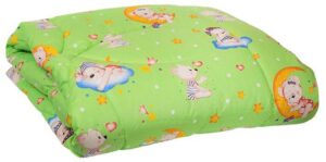 Покрывало детское стёганное 110*140 бязь, двустороннее,  мишки цвет зелёный