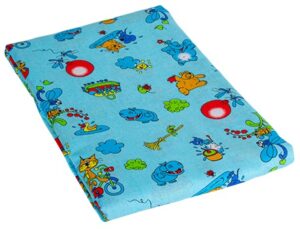 КПБ детский бязь цветная (под110*147,прост110*150,нав60*60-1шт) Синий/Зверята пл140 гр/м2 ОТ ИП