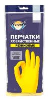 Перчатки латексные хоз AVIORA с х/б напылением р.S (арт.402-566)