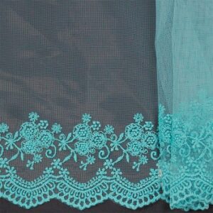 Сетка с ВЫШИВКОЙ VALENCIA BR 8416-tu/290 SetB (арт 1515) Бирюзовый