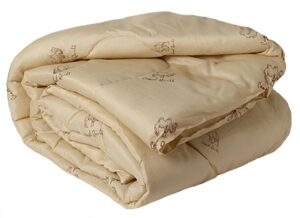 Одеяло ЕВРО 220*205 Вербл.шерсть ЭКОНОМ, полиэфир+вербл шерсть 10% (пл 200 гр/м2), чехол п /э