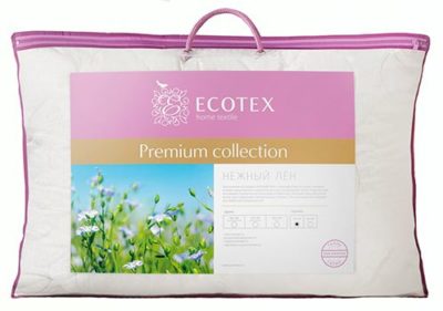 Подушка Premium Нежный лён 50*70, наполнитель микроволокно DownFill, чехол сатин