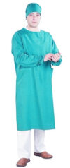 Халат хирурга р.60-62/170-176, с завязками, бязь зелёный