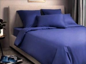 Комплект постельного белья Monospace Евро, сатин, цвет тёмно-синий