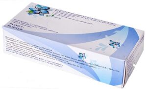 Перчатки латексные HIGH RISK  диагностич, нестерильные, неопудр.голубые р.М (25пар/50шт) "CEREBRUM"