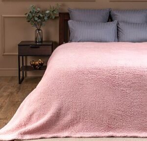 Плед Texrepublic Евро 200*220 Овчина искусственный мех розовый