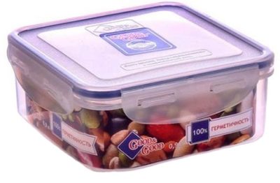 Контейнер для продуктов с зажимом пластик 0,9 л