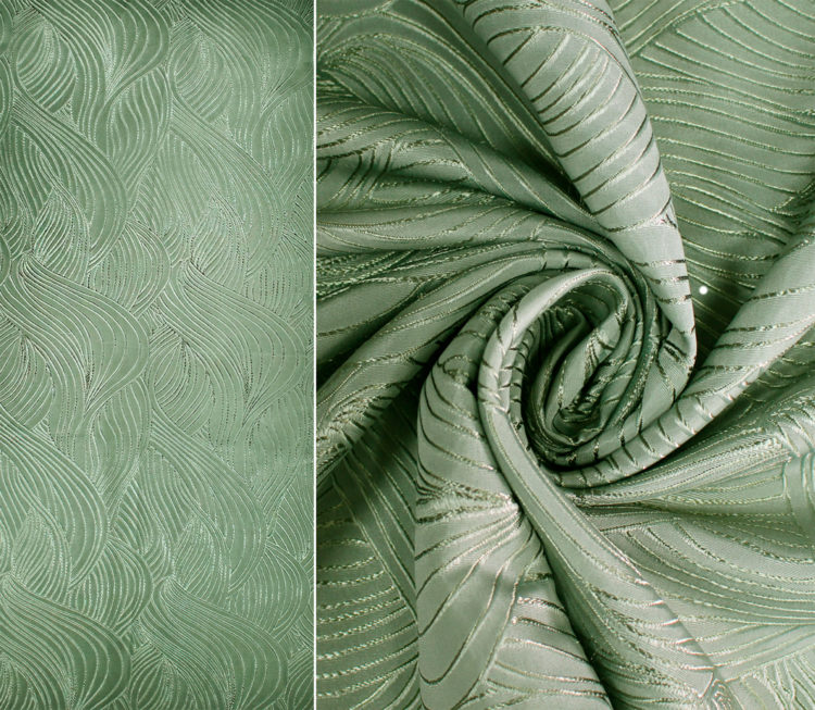 Портьера Texrepublic LD Н9931-630, h280, цвет зелёный  (арт 8248)