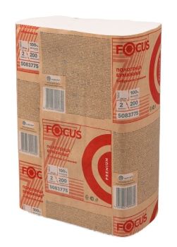 Полотенца бумажные FOCUS Premium 2-х слойные Z-сложения (упаковка-200 листов)