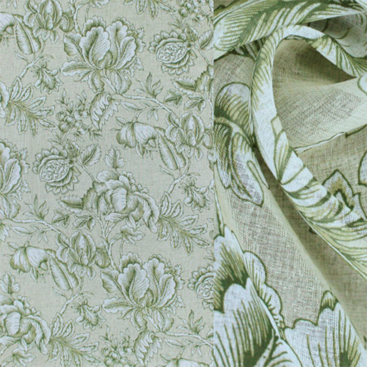 Лён печать зеленый EL 3169-03/280 h 280 Texrepublic арт 3494