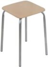 Табурет "Эконом" на 4х опорах (квадратное сиденье ДСП) кожзам бежевый