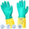 Перчатки латекс+неопрен LIBRY (КЩС), зеленый+желтый, р. М 1/60