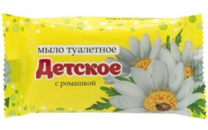 Мыло туалетное Детское РОМАШКА 100г, цветная обёртка