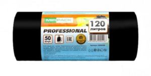 Мешки для мусора PROFESSIONAL 120л, 20мкм, ПСД  (1рулон-50шт)