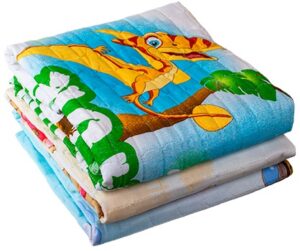 Покрывало детское 110*140 стеганное бязь, двустороннее цв. динозаврик