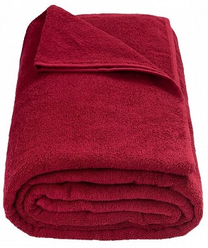 Простынь 180*210 махровая в инд упак Туркмения (440г/м2) Бордо  ОТ ИП ОСТАТОК