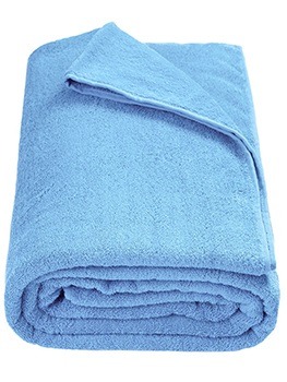 Простыня махровая 180*210 голубая  (440г/м2)
