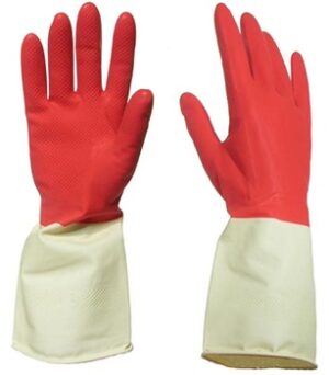 Перчатки резиновые хоз Libry сверхпрочные БИКОЛОР арт KHBIC4WR бело-красные 70гр р.XL