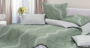 КПБ Евро сатин Гармоника (под200*220,прост на рез 160*200,нав 70*70-2шт,50*70-2шт) Мятн вечер ИП