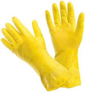 Перчатки резиновые хоз Libry с хлопк напыл арт KHL004НВ желтые плотные 50гр р.XL 1/240