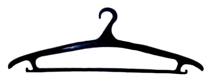 Вешалка-плечики пластиковая для верхней одежды р.52-54, цвет чёрный
