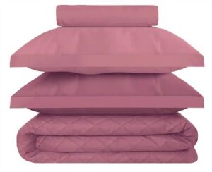 КПБ с одеялом 1,5 сатин Моноспейс(од145*215,прост150*215,нав 70*70-2шт) цв. бузина ОТ ИП