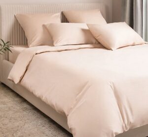 КПБ 1,5сп сатин Моноспейс (подод 145*215,прост 150*215,нав 70*70-2шт) кремовый ОТ ИП