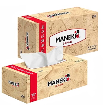 Салфетки MANEKY Kabi 2-х слойные 250шт, в коробке