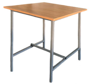 Стол 700*700*750 на сборном металлокаркасе с ПЕРЕКЛАДИНОЙ, ЛДСП (серые ножки) цв. Бук