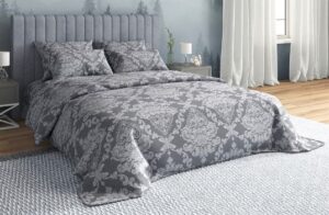 КПБ 2сп макси бязь цветная пл 120 гр/м2 (нав 70*70-2шт,пр 180*220) рис. Версаль серый вид 9 ООО