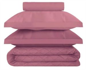 Комплект посельного белья Моноспейс Евро с одеялом, сатин  цвет бузина