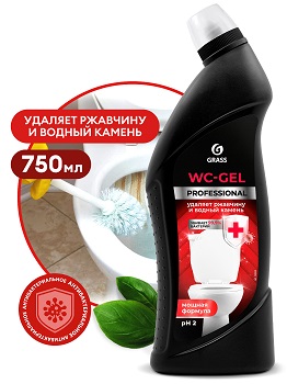 750мл GRASS WC-gel PROFESSIONAL (аналог Туалетн Утенок ) чистящий гель 1/12