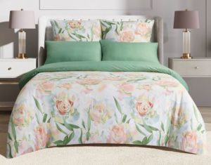 Комплект постельного белья Harmonica Маура ЕВРО, простыня на резинке 160*200, ткань сатин