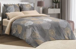 Комплект постельного белья Harmonica Тиммер Евро, простыня 180*200 на резинке, ткань сатин